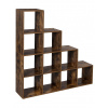 SONGOMICS LBC10BX Polica na knihy v tvare schodiska v rustikálnom štýle - hnedá farba