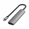 Satechi 6-v-1 USB-C Slim adaptér, hliníkový, USB-C, 2x USB-A, 4K HDMI, micro/SD