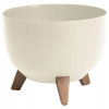 Kvetináč Grando 23 cm x 23 x 20 cm priemer 23 cm plastové odtiene hnedej a béžovej (KVETINÁČ NA NOHÁCH KVETINÁČ KRYT PRIEM. 23 CM KRÉM S VLOŽKOU)