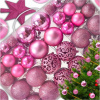 VIANOČNÉ GULE 6/4/3cm 100KS SADA RUŽOVÁ