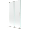 Mexen Velar L, 2-krídlová posuvná vaňová zástena 100 x 150 cm, 8mm číre sklo, brúsená oceľ, 896-100-003-01-97
