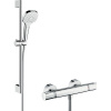 HANSGROHE Croma Select E nástenný sprchový termostat Ecostat Comfort, ručná sprcha 3jet 110 x 110 mm, sprchová tyč 65 cm, jazdec a sprchová hadica 160 cm, biela/chróm, 27081400