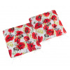 Bellatex Sedák Berta prošívaný SET 2ks 40x40 cm Vlčí mák Červená,Bílá,Zelená