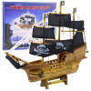 LEAN Toys Zberateľský model dekoratívnej pirátskej plachetnice čierny 33x29 cm