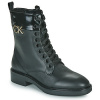 Calvin Klein Jeans Polokozačky RUBBER SOLE COMBAT BOOT W/HW Čierna