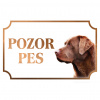 Labradorský retríver - Kovová tabuľka POZOR PES