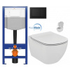 CERSANIT predstenový inštalačný systém s čiernym tlačidlom K97-0574 + WC Ideal Standard Tesi so sedadlom SoftClose, AquaBlade K97-526 0574 TE1
