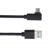 PremiumCord Kábel USB typ C/M zahnutý konektor 90 ° - USB 3.0 A/M, 2m ku31cz2bk