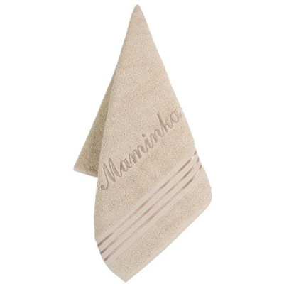 BELLATEX s.r.o. Froté uterák 50 × 100 Linie L/714 béžový s výšivkou Maminka