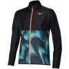 Pánske mikiny Mizuno Printed Jacket - black/blue ashes - Čierny (S)