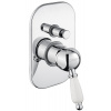 SAPHO KIRKÉ WHITE podomietková sprchová batéria, 2 výstupy, biela páčka, chróm