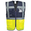 Portwest C276 PARIS EXECUTIVE Reflexná vesta 3XL, Fluorescenčno žltá-Námornícka modrá
