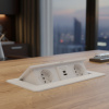 Design light Výklopná elektrická zásuvka KOMBI BOX USB A+C / Biela