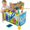 Puzzle na cvičenie mozgu Drevené učenie Montessori (DREVENÝ SORTER PUNCH CUBE CULMER HRA PUZZLE BLOCKS MONTESSORI SOW)