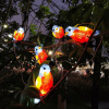 Solárna lampa čierna 2,5 m s vtákmi LED do záhrady