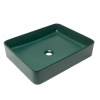 Swiss aqua technologies Umyvadlo na desku SAT Infinitio 50x40 cm tmavě zelená mat bez přepadu SATINF5040DGEM