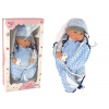 Lean Toys Bábika v zavinovacej deke – modrá 46 cm