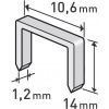 Spony, balenie 1000 ks, 14 mm, 10,6x0,52x1,2 mm EXTOL PREMIUM