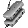 AXAGON HMC-CUB83X2, 7-in-1 Hub, USB-C 10 Gbps, 2× USB-A, 1× USB-C, HDMI & DP 4K/144 Hz, RJ-45, PD 10