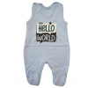 Bavlnené dupačky svetlo modré - Hello World, veľ. 68