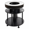 Design-Shop Ohnisko s grilovacou platňou HWC-K95, oceľ / nerez / smalt Ø56cm - čierna