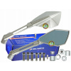 CNC eliptické motocyklové zrkadlá univerzálne strieborné + skrutky M8 M10