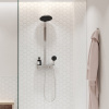 HANSGROHE Pulsify S Showerpipe EcoSmart nástenný sprchový systém s termostatom ShowerTablet Select 400, horná sprcha 2jet priemer 260 mm, ručná sprcha 3jet, chróm, 24241000