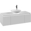 VILLEROY & BOCH Legato závesná skrinka pod umývadlo na dosku (umývadlo v strede), 3 zásuvky, 1200 x 500 x 380 mm, White Matt, B57700MS