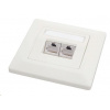 Solarix Zásuvka CAT5E STP 2 x RJ45 pod omítku bílá SX9-2-5E-STP-WH 23100092