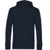 B&C | Inspire Zipped Hood, Pánska mikina s kapucňou, modrá navy, XL