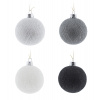 Vianočné bavlnené guličky sada 12 ks - Silver Mix