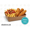 OBALOVO Miska na hranolky hnedá 1000 ml, nepremastiteľná 100ks -pre fast food