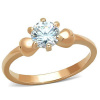 Prsteň Rosé Gold so zirkónom, oceľový prsteň SR1596 Veľkosť prsteňa: 57 (18,1 mm)
