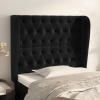 vidaXL Čelo postele so záhybmi čierne 103x23x118/128 cm zamat