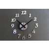 KIK KX9714_1 Nástěnné interiérové hodiny, samolepicí - stříbrné