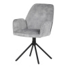 Autronic, Jedálenská stolička, sivá, zamatová, látka, HC-511 SIL4