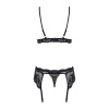 Obsessive Sexy 3-dílný komplet 810-SEG-1 Čierna L/XL