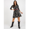 Čierne dámske šaty s bielou potlačou LK-SK-509089.01P-black-white 36