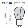 Žiarovka RMS 246510375 12V 21 / 5W, BAY15d červená