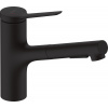Hansgrohe Zesis M33, páková kuchynská batéria 150, vyťahovacia sprška, 2jet, čierna matná, HAN-74800670