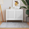 vidaXL Lamelové dvierka na skrinku 2 ks, biele 61,5x49,4 cm, borovica - Biela - 70861-25626