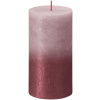 Sviečka Bolsius Rustic, valcová, vianočná Sunset Ash Rose+ Red, 130/68 mm