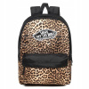 Vans béžová, biela, hnedá, čierna škola batoh (Vans School Backpack Realm Classic Leopard Logo)