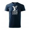Tričko Lúbim Vypiť S Pánske Čierna