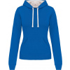 KARIBAN VINTAGE K465 / Dámska mikina s kontrastnou kapucňou - light royal blue/white L