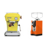 Ascaso Dream PID, Sun Yellow + Eureka Mignon Specialita, CR orange