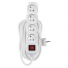 EMOS Predlžovací kábel 10 m / 4 zásuvky / s vypínačom / biely / PVC / 1 mm2 P1410