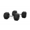 Merco Hex Rubber Dumbbell činka 1 pár hmotnost 22,5 kg