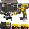 DEWALT 18V XR Aku sada vŕtačky DCD796 a uhlovej brúsky 125mm DCG405, 2x 5,0 Ah DCK2080P2T- QW
