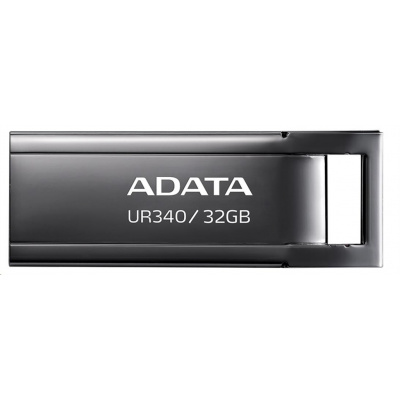 ADATA Flash Disk 32GB UR340, USB 3.2 Dash Drive, kov lesklá černá AROY-UR340-32GBK